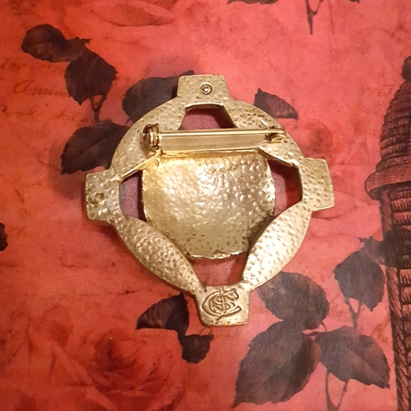 Vintage Stainless Steel CJS Symbolic Brooch - Picture 2 of 2
